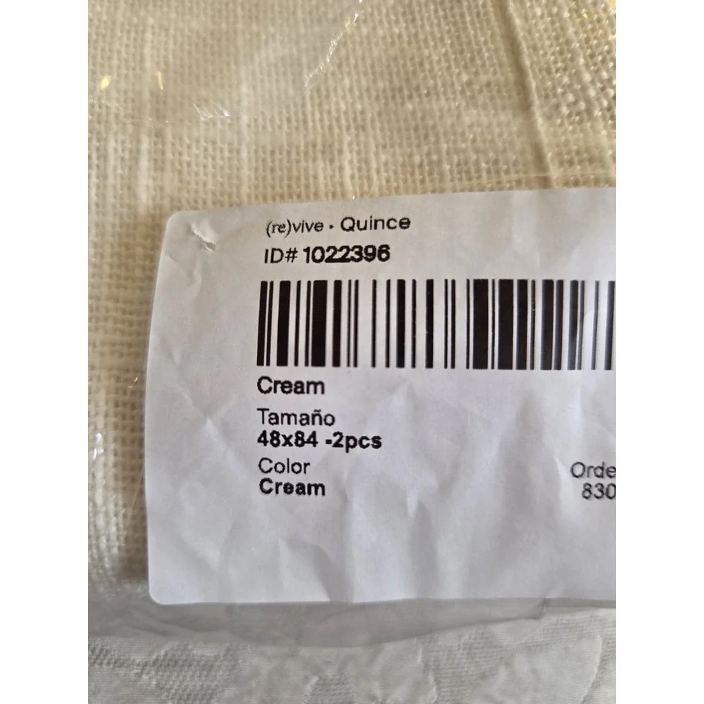 Quince 100% Cotton Sheer Curtains Set of 2 48